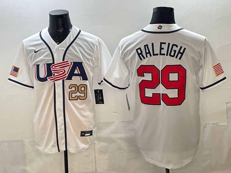 Men 2026 World Cub USA #29 Raleigh White Game Nike MLB Jersey style 003->->MLB Jersey